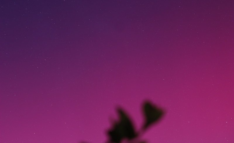 Meine erste Aufnahme von den Polarlichtern. Hier war noch das M42 Objektiv aufgeschraubt, die Brennweite zu groß.     