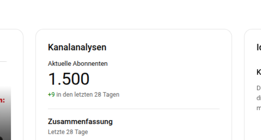 1500 Abonnenten sind geschafft. Mal sehen, wo die Reise noch hinführt.   