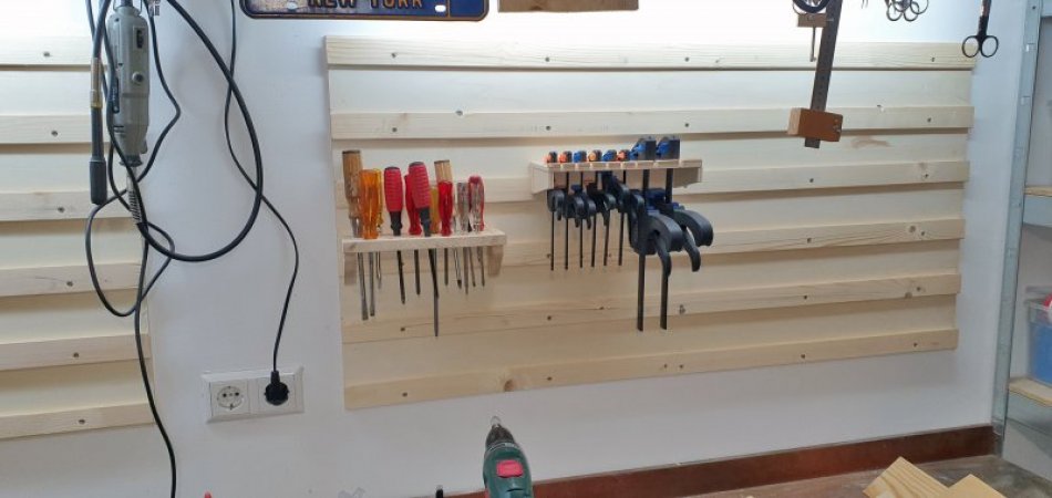 French Cleat Wand in der Werkstatt - MakerHome