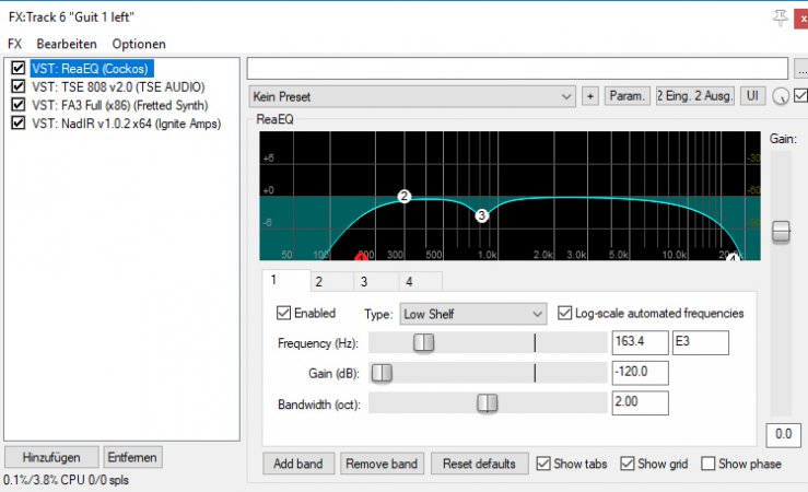 Equalizer, Amps und Amp-Simulation sorgen für den richtigen Gitarrensound